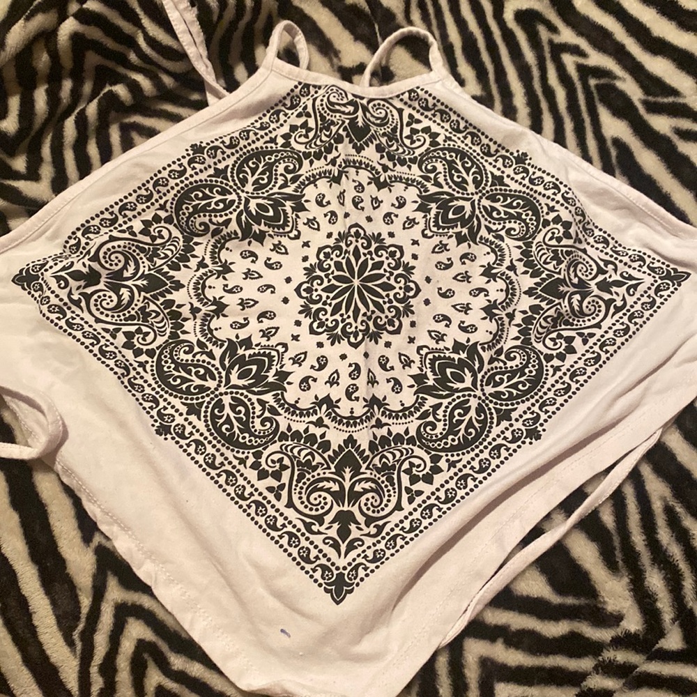 White Backless Bandana Halter top